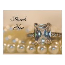 Princess Diamond and Pearls Thank You Note Postcard