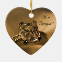 Princess Diamond Engagement Heart Ornament