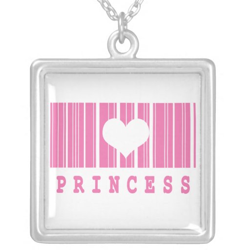 princess funny barcode design personalized necklace