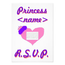 Princess Heart Third Birthday Party R.S.V.P. Card Custom Announcements