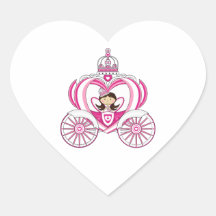 Princess in Royal Carriage Heart Sticker