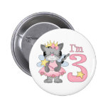 Princess Kitty 3rd Birthday Buttons