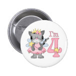 Princess Kitty 4th Birthday Pinback Buttons