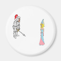 Princess & Knight (plain background) Fridge Magnet