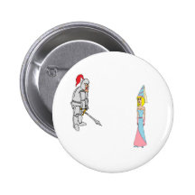 Princess & Knight (plain background) Pin