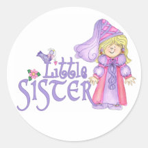 Princess Little Sister Round Sticker