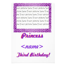 Princess Mini Hearts Third Birthday Invitation