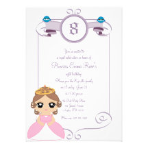 PRINCESS PARTY custom birthday invitation card