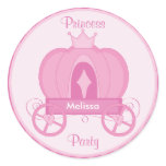 Princess Party Pink Pumpkin Coach Sticker
