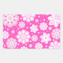 Princess Pink Christmas Snowflake Pattern Stickers