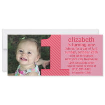 Princess Pink One Is Fun Photo First Birthday Part Invitation