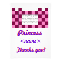 Princess Pink/Pink Castle Third Birthday Party Tha Personalized Invite