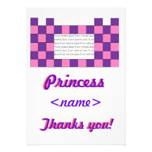 Princess Pink/Purple Castle Fifth Birthday Party T Custom Invites