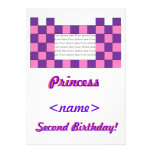 Princess Pink/Purple Castle Second Birthday Party  Invitation
