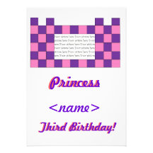 Princess Pink/Purple Castle Third Birthday Party I Custom Announcement