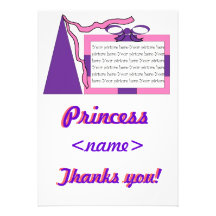Princess Pink/Purple Hat Fifth Birthday Party Than Announcements