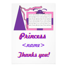 Princess Pink/Purple Hat Third Birthday Party Than Personalized Announcements