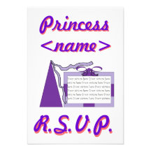 Princess Purple/Purple Hat Third Birthday Party R. Personalized Announcement