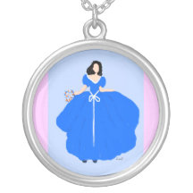 Princess  Round Sterling Silver Necklace