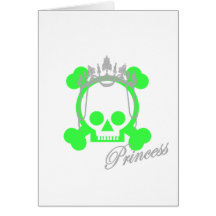 princess skull greeting card