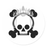 Princess Skulls Round Stickers