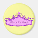 Princess Tiara Pink Crown Custom Name Magnet