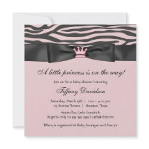 Princess Tiara Pink Zebra Girl Baby Shower