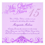 Princess Tiara Purple Quinceanera Invitation