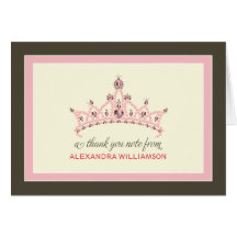 Princess Tiara Thank-You Card (pink)