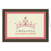 Princess Tiara Thank-You Card (rose)