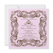 Princess Vintage Frame Baby Shower Invitation