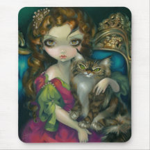 "Princess with a Maine Coon Cat" Mousepad