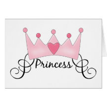 Princess With Crown - Customizable Greeting Cards