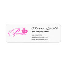 Princess with crown étiquette d’adresse retour