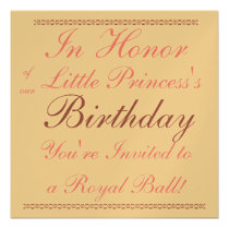 Princesse Birthday Invitation invitations