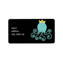 Princesse cyan de poulpe étiquettes d’adresse