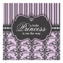Princesse Damask et baby shower pourpre noir de ra Bristols Personnalisés