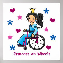 Princesse de fauteuil roulant affiches