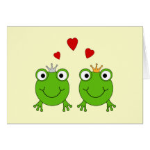 Princesse de grenouille et prince de grenouille, a carte de vœux