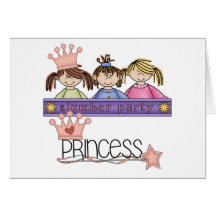 Princesse de soirée pyjamas de brune carte de vœux