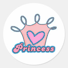 Princesse Design de scintillement Autocollant Rond