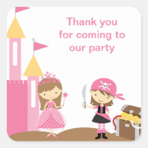 Princesse et autocollants roses de pirate