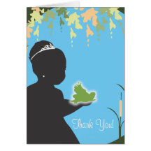 Princesse et grenouille - carte de remerciements