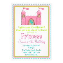 Princesse féerique Castle Birthday Invitations