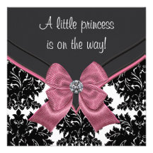 Princesse noire baby shower d'arc de rose de damas faire-parts