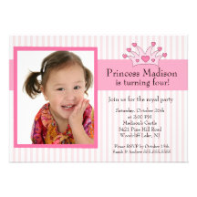 Princesse Photo Birthday Invitation