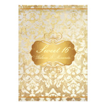 Princesse vintage du bonbon 16//damassé de perle invitations personnalisées