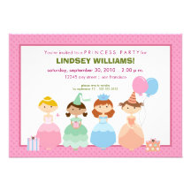 Princesses All in a Row Princess Party Invitation