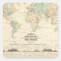 Principal Mountains and Plateaus Square Stickers