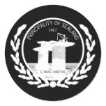 principality of sealand seal crest round sticker